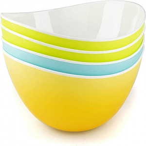 Set de 4 boluri pentru salata Maxi Nature, plastic, multicolor, 19 x 19 x 14 cm