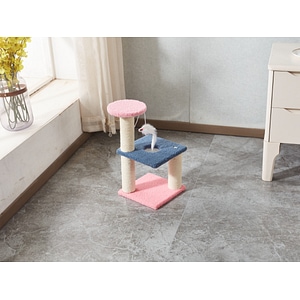 Casa pentru pisici cu stalp de zgariat LIVIT, roz, 20x20x38 cm