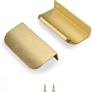 Maner pentru mobilier Ado, auriu periat, lungime 160mm (16cm), din aluminiu, suruburi pentru montaj incluse