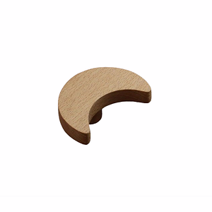 Maner mobila model semiluna lemn natur, 6x4cm, surub de montaj inclus