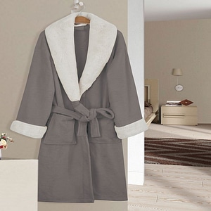 Halat de baie Atria, Vero, unisex, marimea L-XL, gri inchis