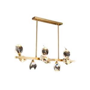 Candelabru echipat cu LED, 50W, tricolor (2700K/4000K/6500K), corp aluminiu, abajur cristal, 95x30x60cm, Crystal XXL