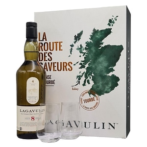 Whisky Lagavulin 8 ani Gift Box Cu 2 Pahare, 0.7L