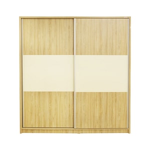 Dulap Milano cu usi culisante, 206 x 220 x 60 cm, Sonoma / Vanilie