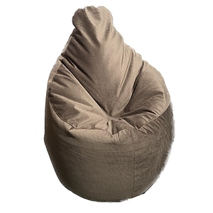 Fotoliu puf Studio Casa, forma para, plus, husa detasabila, umplut cu perle polistiren, Maro