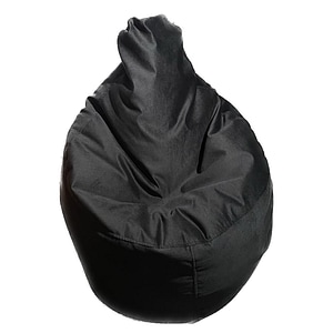 Fotoliu puf Studio Casa, forma para, plus, husa detasabila, umplut cu perle polistiren, Negru