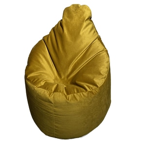 Fotoliu puf Studio Casa, forma para, plus, husa detasabila, umplut cu perle polistiren, Galben Mustar