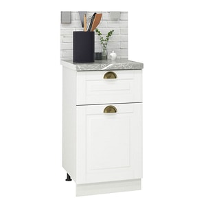Mobilier bucatarie inferior MDF Badenmob, cu sertar, Seria Square, 40x50x78cm, Alb Rustic