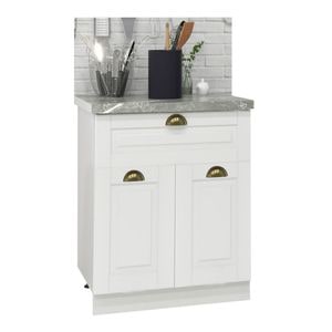 Mobilier bucatarie inferior MDF Badenmob, Seria Square, 60x50x78cm, Alb Rustic