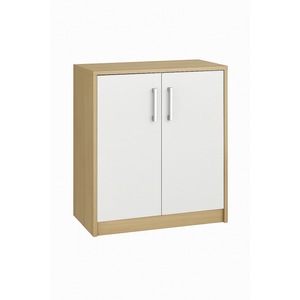 Comoda pentru office E 11, 70 x 34 x 80 cm, Strejar Sonoma si Alb