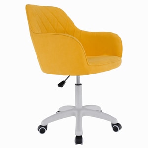 Scaun de birou, galben, inaltime reglabila, cu roti, 60x62x85-100 cm