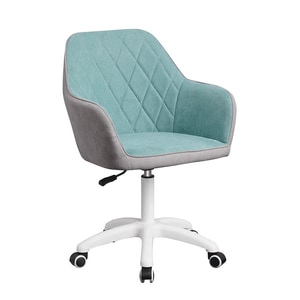 Scaun de birou, alb, gri, albastru, inaltime reglabila, cu roti, 60x62x85-100 cm, Bortis
