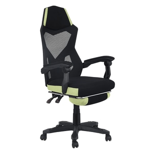 Scaun de birou, verde, negru, inaltime ajustabila, rotativ, sezut moale, 60x65x108-118 cm