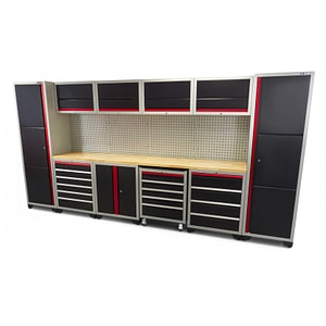 Set mobilier metalic HBM, modular, profesional, 16 piese, 405 x 51 x 204 cm