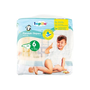 Scutece LUPILU Big Pack, 13-18 Kg, marimea 6 XL, Fast Dry, 64 de bucati