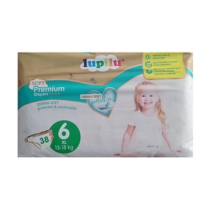 Scutece LUPILU, 13-18 Kg, marimea 6 XL, Derma Soft Protective, 38 de bucati