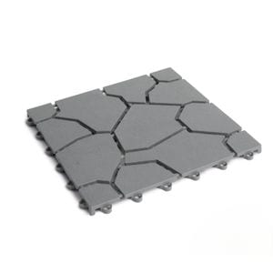 Set 4 buc Placi Pavaj Plastic pentru Terasa sau Poteca Gradina, Imitatie Piatra Gri, Dimensiuni Placa 30x30cm