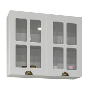 Mobilier bucatarie superior MDF, seria Square, 80x32x68cm, Alb Rustic