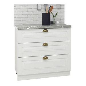 Mobilier bucatarie inferior MDF, Cu Sertare, seria Square, 80x50x78cm, Alb Rustic