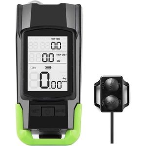 Ciclocomputer bicicleta multifunctional Simply Joy, Wireless, Kilometraj, Vitezometru, Far LED, lumina frontala, claxon 120dB, Ecran LCD, Acumulator 4000mAh, USB, Rezistent la apa