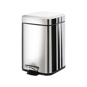Cos de gunoi cu pedala Gedy Argenta Square, Crom Lucios, 5L