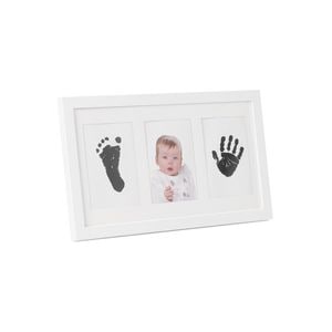 Kit rama foto tripla Jane, Cu cerneala pentru manuta si piciorus, Non-toxic, White