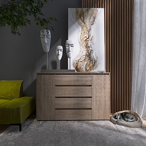 Comoda Light KL 4 Everest, PAL, 140 x 38 x 93 cm, Avena
