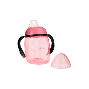 Cana Akuku, Cu cioc din silicon, Cu manere, Capacitate 280 ml, Roz