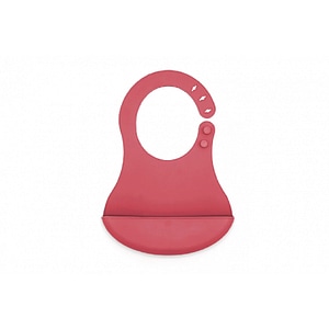 Baveta BabyJem, Mini, Reglabila, Din silicon, Fara BPA, 0 luni+, Roz