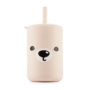 Cana Kidnort, Retter Mjolk Teddy, Din silicon, Cu capac si pai, Capacitate 200 ml, Bej