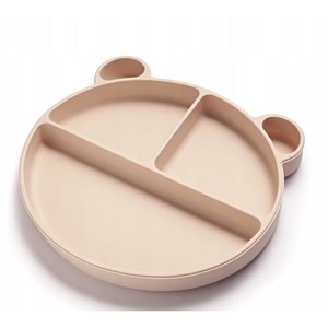 Farfurie Kidnort, Retter Mjolk, Din silicon, Cu 3 compartimente, Bej