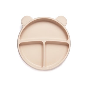 Farfurie Kidnort, Retter Mjolk, Rotunda, Din silicon, Cu 3 compartimente, Cu ventuza, Bej