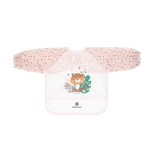 Baveta KikkaBoo, Savanna, Impermeabila, Cu maneci si buzunar, 4 luni+, Pink
