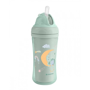 Cana cu pai KikkaBoo, Moony me, Din silicon, Capacitate 220 ml, Mint