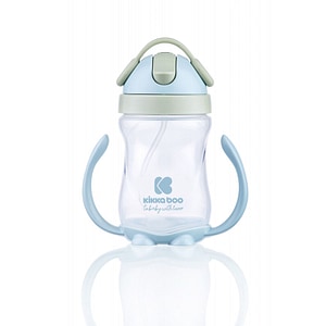Cana cu pai KikkaBoo, Sippy, Cu manere, Capacitate 300 ml, Blue