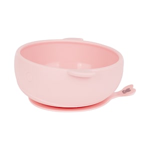Castron KikkaBoo, Whale, Din silicon, Cu ventuza, Capacitate 300 ml, Pink