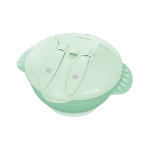 Set hranire KikkaBoo, Feed-me-up, 4 in 1, Castron, Multifunctional, Cu ventuza, Cu tacamuri, Mint