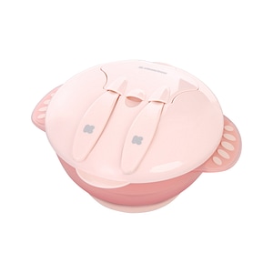Set hranire KikkaBoo, Feed-me-up, 4 in 1, Castron, Multifunctional, Cu ventuza, Cu tacamuri, Pink