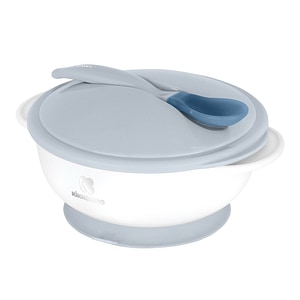 Set hranire KikkaBoo, Castron, Cu ventuza, Cu lingurita cu senzor de temperatura, Blue