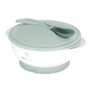 Set hranire KikkaBoo, Castron, Cu ventuza, Cu lingurita cu senzor de temperatura, Mint