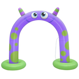 Centru de joaca copii gonflabil Bestway, arcada cu stropitoare, PVC, 244 x 84 x 198 cm, mov si verde
