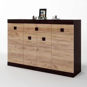 Comoda Sonata 7 Everest, PAL, 140 x 38 x 94 cm, Wenge|Auriu
