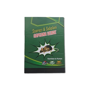 Capcana cu lipici pentru soareci, sobolani, insecte NEXTLY, din carton, tip carte, adeziv puternic, fara miros, reutilizabila, pentru exterior/interior, non-toxic, verde