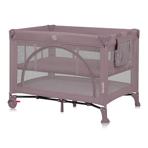 Patut pliant Lionelo Laura, 102x74 cm, Cu doua nivele, Functie de tarc, Include salteluta si geanta de transport, Deschidere laterala, Pana la 15 kg, 0 luni +, Roz