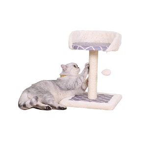 Ansamblu de joaca pentru pisici Mon Petit Ami Emma, 33 x 33 x 46 cm, din plus, crem