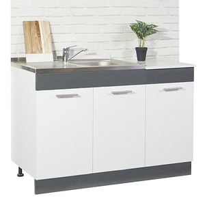 Mobilier bucatarie inferior Badenmob, L120x80x50cm, Alb/Antracit