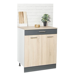 Mobilier bucatarie inferior Badenmob, seria Sarona, sonoma antracit, 60x80x50cm