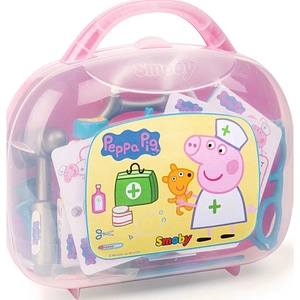 Jucarie trusa doctor Smoby, Peppa Pig, 25.3 x 10.7 x 23.4 cm, 36 luni+, Roz