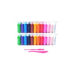 Set plastilina NEXTLY, usor de modelat, nelipicioasa, accesorii pentru modelat, 24 pungi, multicolora