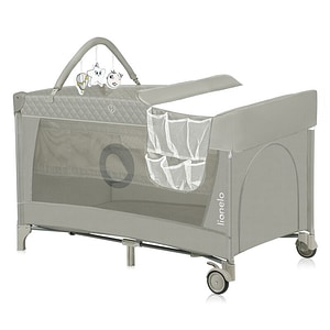 Patut pliant Lionelo, Flower, Cu doua nivele, Cu arcada, 120x60 cm, Conform cu standardele europeane de securitate EN 716 si EN12221, Cappuccino